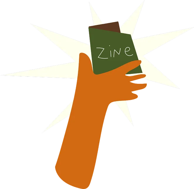 Mão segurando um zine